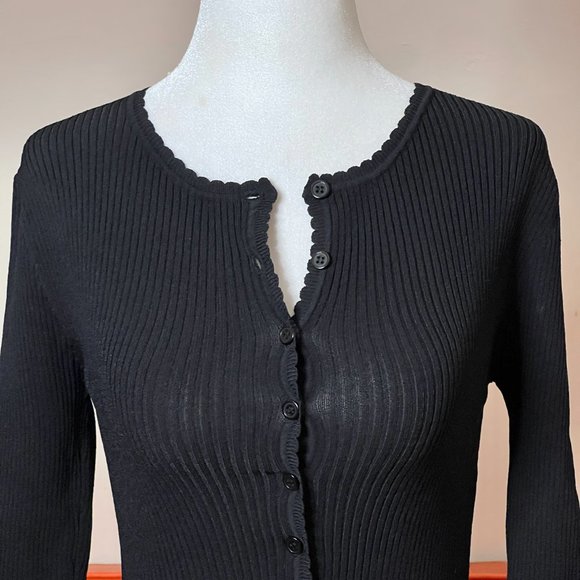 ‼️END OF SUMMER SALE ‼️
 90's/Y2K  Black Baby Doll Cardigan - Picture 3 of 7